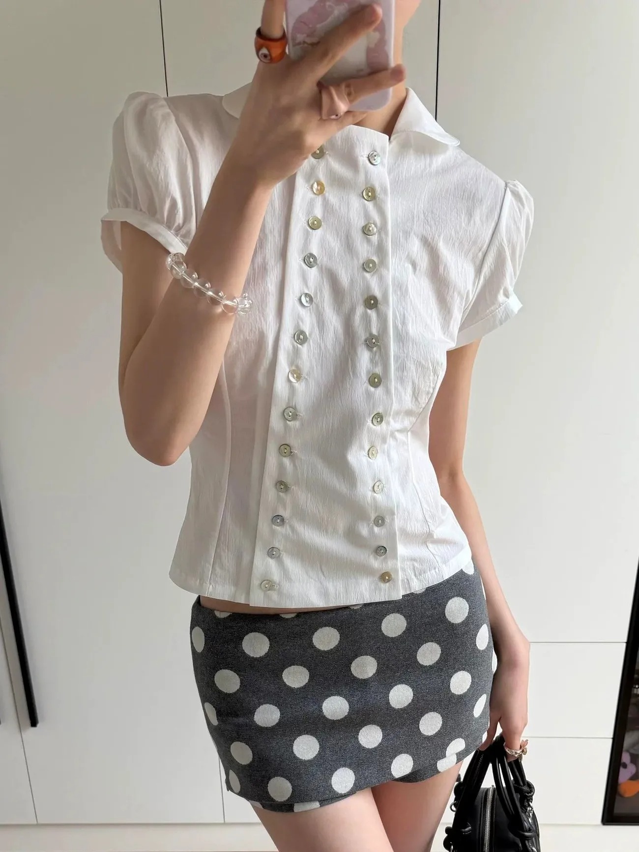 Women'S Fashion Korea - Y2K Aesthetic Peter Pan Collar Blouse