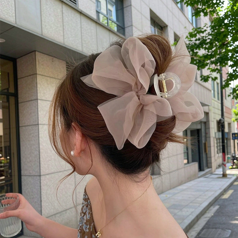 Korea Sweet Big Bow Tulle Hair - Women'S Fashion Korea ulasan dan harga