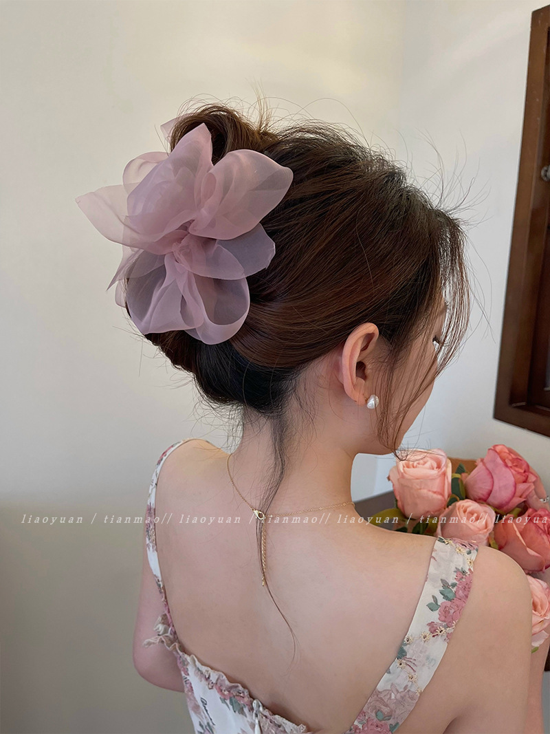 Korea Sweet Big Bow Tulle Hair - Women'S Fashion Korea ulasan dan harga
