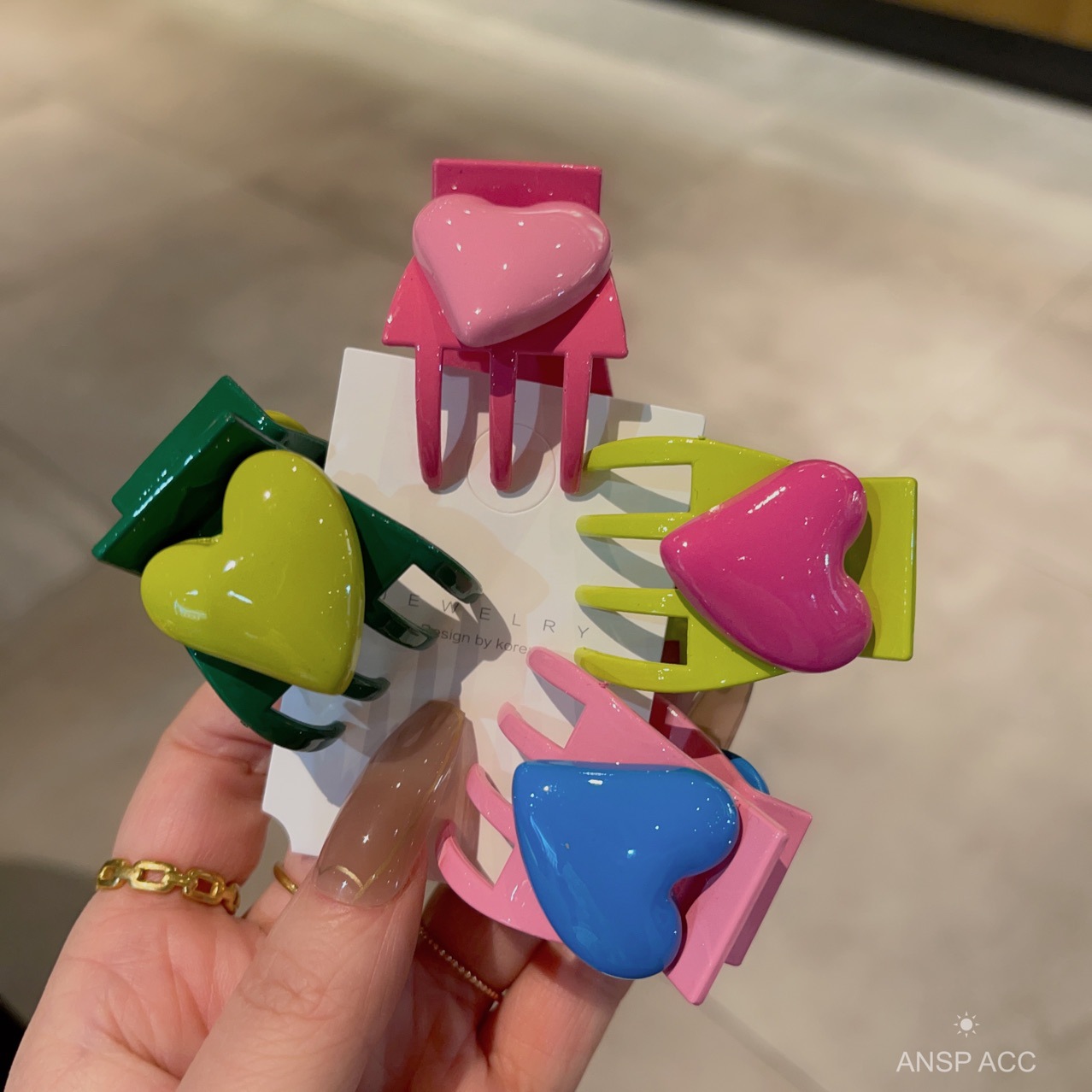 4pcs/set Colorful Heart Shape  - Women'S Fashion Korea ulasan dan harga