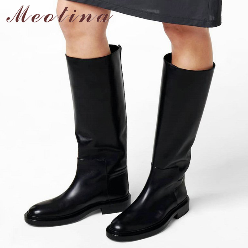 Meotina Women Genuine Leather  - Women'S Fashion Knee High Boots ulasan dan harga